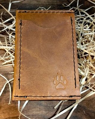 Portfel minimalistyczny Nanowallet jasny koniak łapa wilka