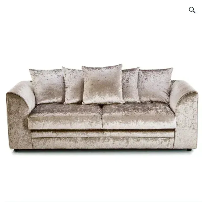 Crystal Crushed Velvet 3 Seater Sofa