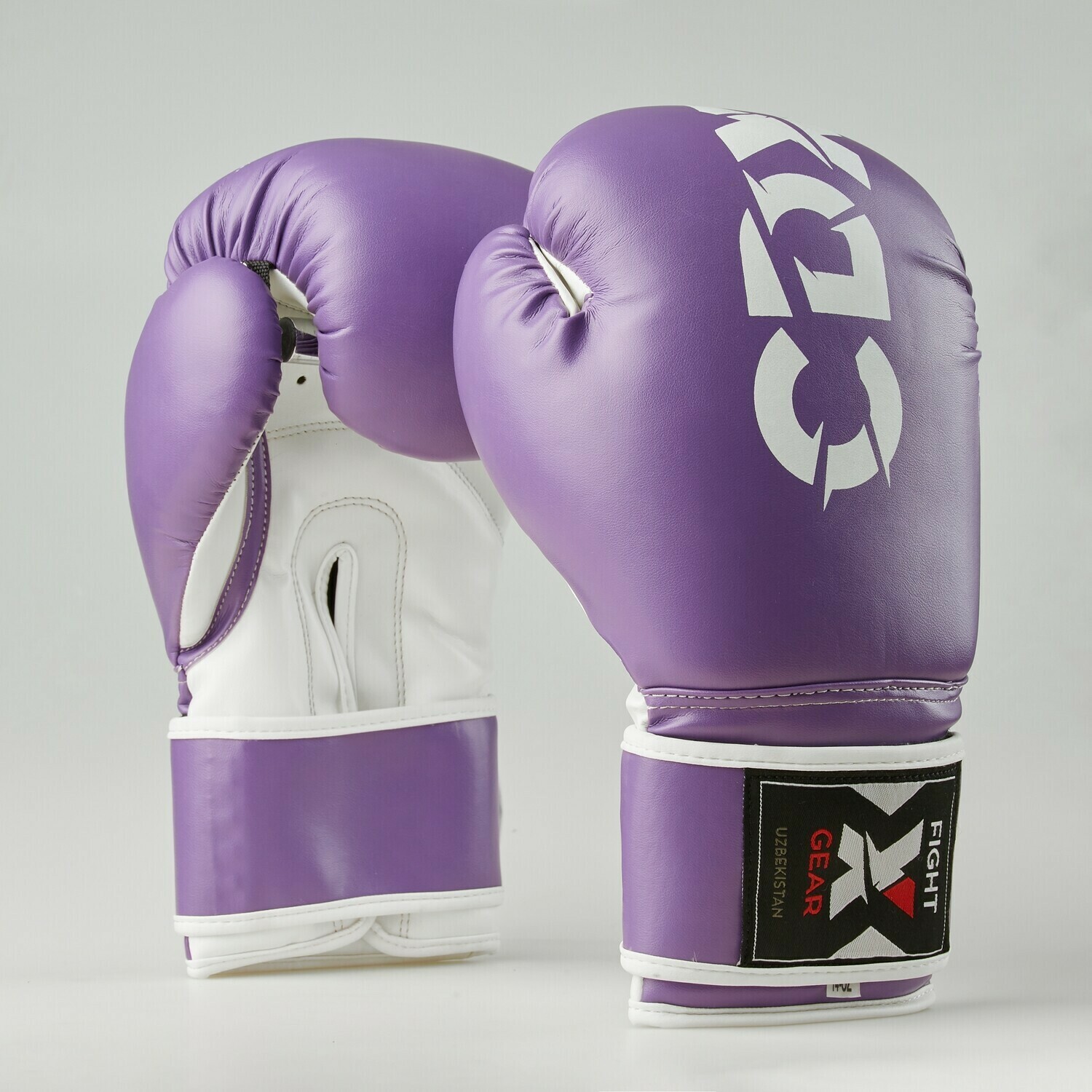 Боксерские перчатки из искусственной кожи "Rexin" пурпурно-белые