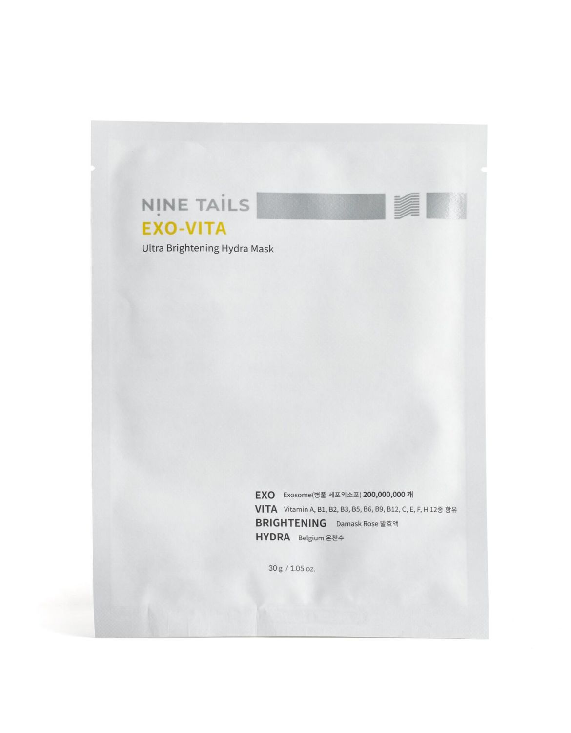 Nine Tails Exo-Vita Ultra Brightening Hydra Mask – Maschera viso illuminante e rigenerante con Esosomi (30 g)
