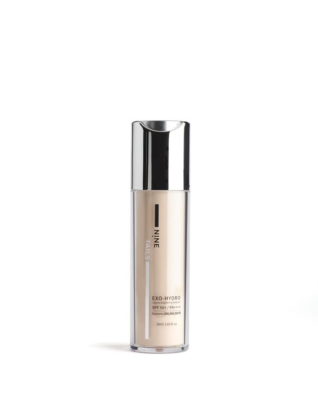 Nine Tails Exo-Hydro Capsule Brightening Protector SPF 50+ PA++++ – Crema solare viso minerale illuminante con Esosomi (50 ml)