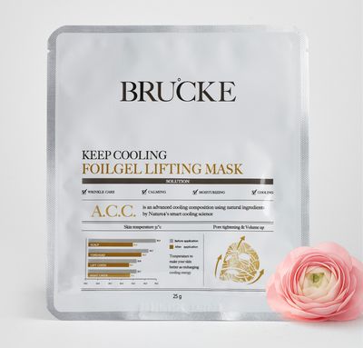 Brucke Keep Cooling Foilgel Lifting Mask – Maschera viso lifting e lenitiva ad azione professionale (25 g )