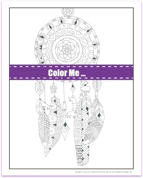Seven Teachings Dream Catcher Coloring Page