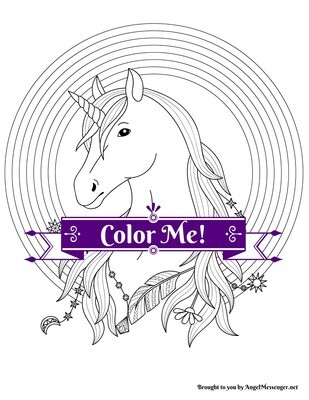 Unicorn Rainbow Coloring Page