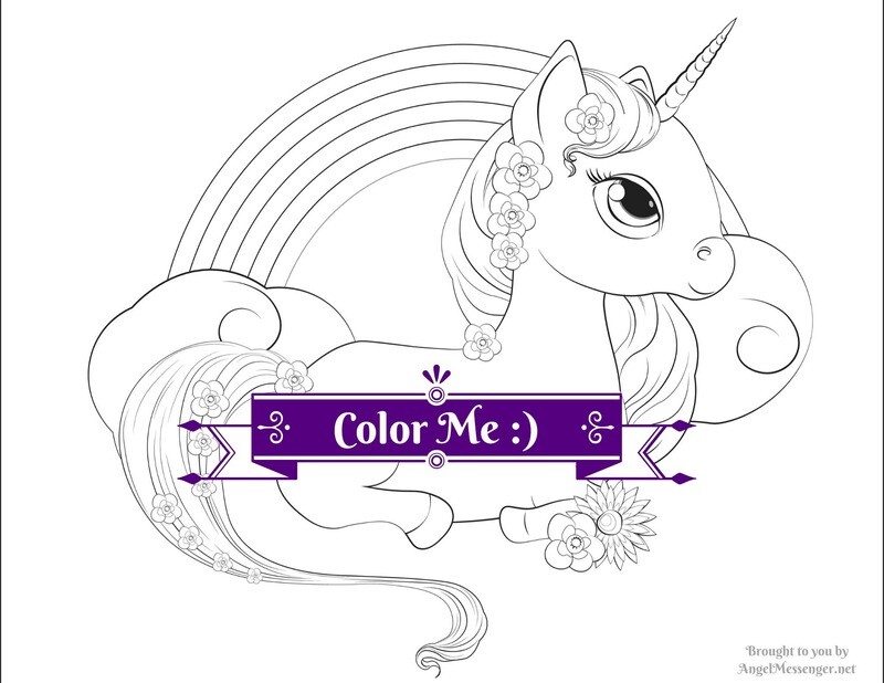 Unicorn Pony Rainbow Coloring Page