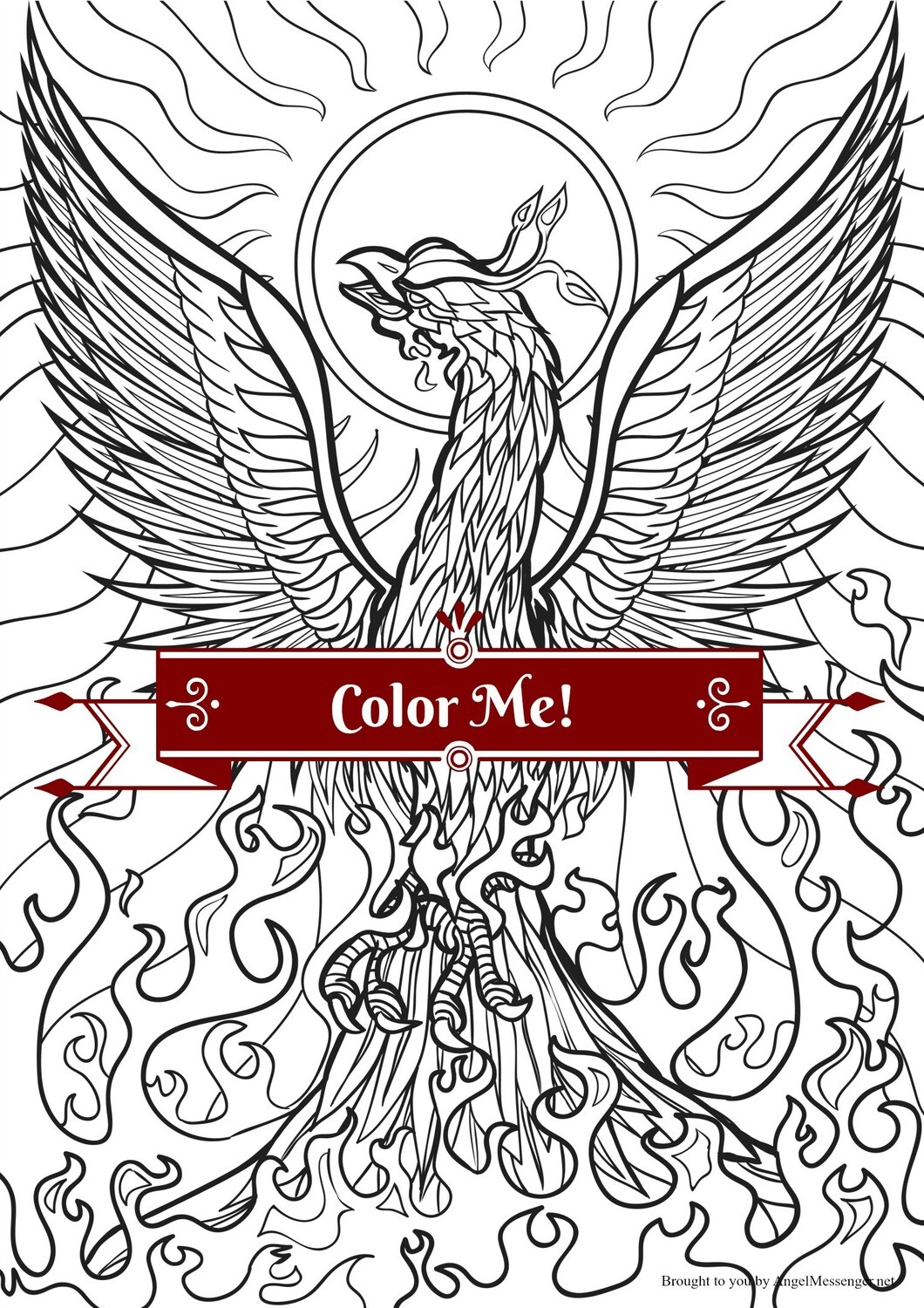 Phoenix Rising Coloring Page Phoenix Rising Coloring Page