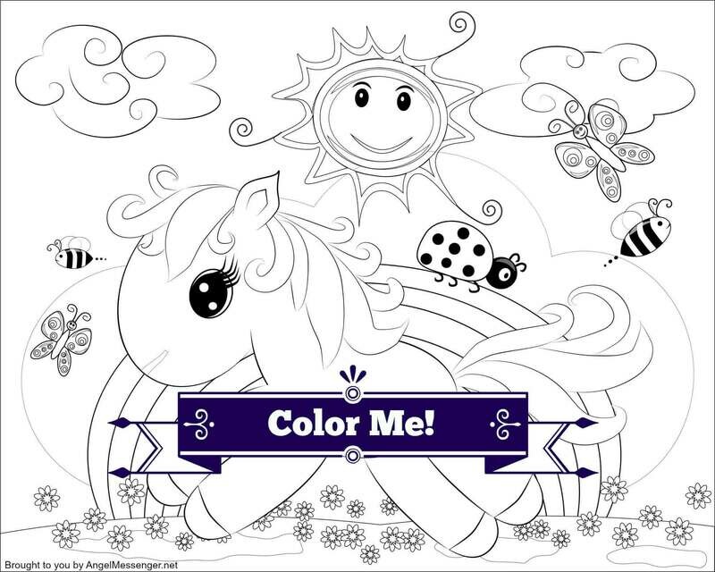 Rainbow Pony Coloring Page (for kids)