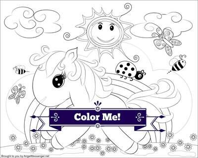 Rainbow Pony Coloring Page (for kids)