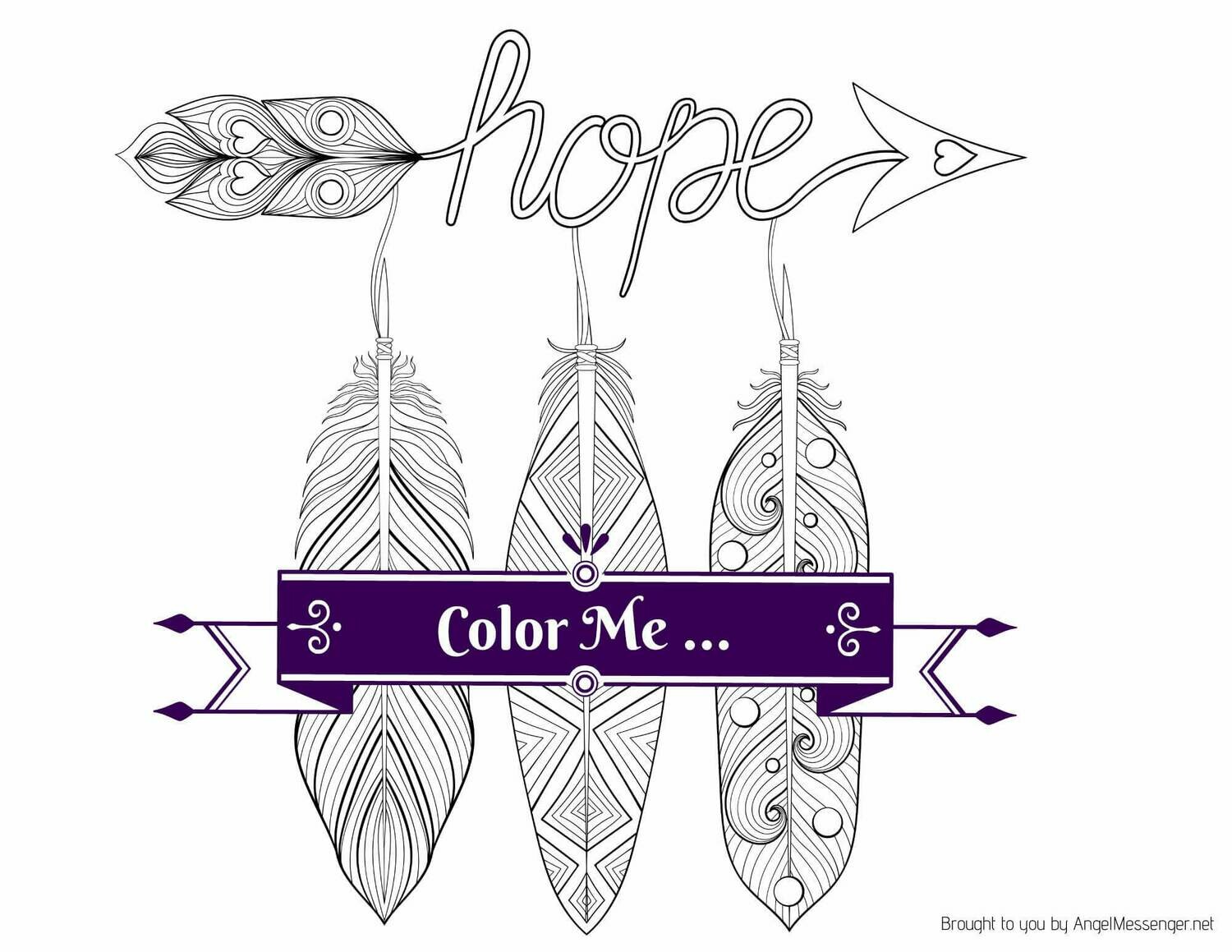 Feathers of Hope Coloring Page