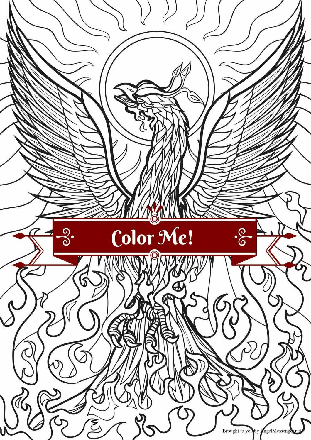 Phoenix Rising Coloring Page