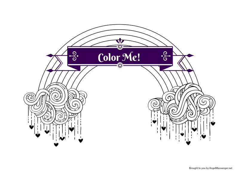 Rain Love Rainbow Coloring Page