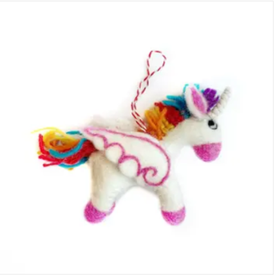 Unicorn Felt Wool Ornament Unicorn Felt Wool Ornament