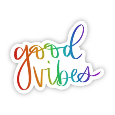 Good Vibes - Rainbow Lettering Sticker