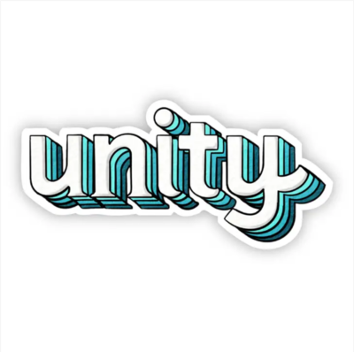 Unity Teal Lettering Sticker