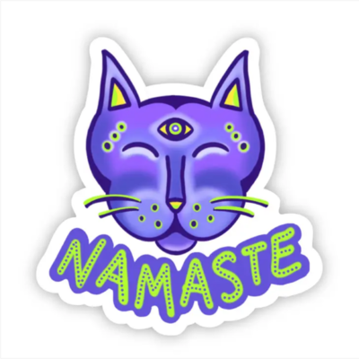 Namaste Cat Sticker