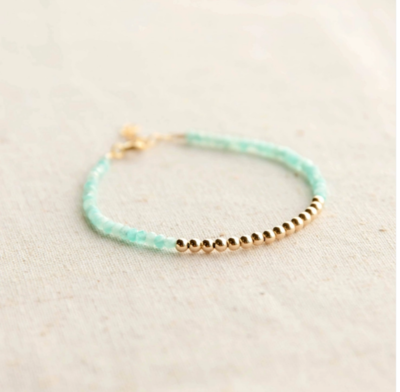 Gold Beaded Amazonite Bracelet Gold Beaded Amazonite Bracelet