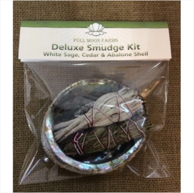 Deluxe Smudge Kit (White Sage, Cedar & Abalone Shell)