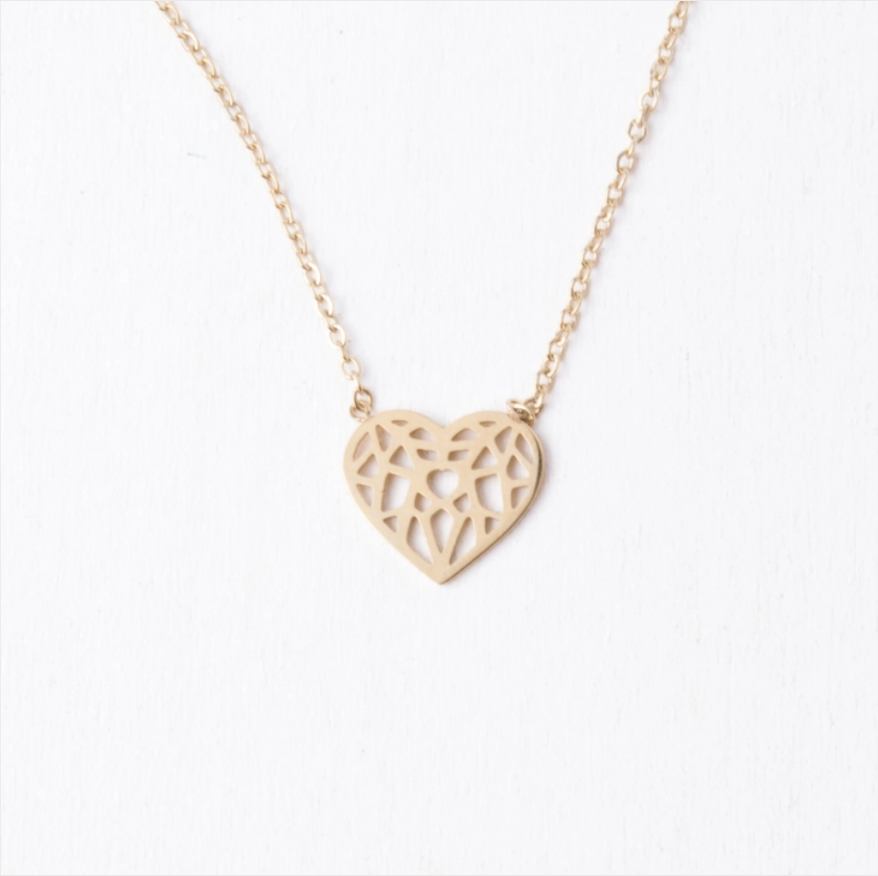 Ling Gold Heart Pendant Necklace