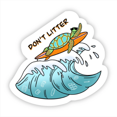 Don't Litter Sea Turtle Sticker Don't Litter Sea Turtle Sticker