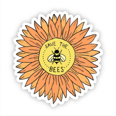 Save The Bees Sunflower Sticker