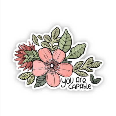 You Are Capable Pink Flower Sticker You Are Capable Pink Flower Sticker