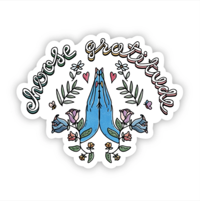 Choose Gratitude Blue Hands Sticker Choose Gratitude Blue Hands Sticker