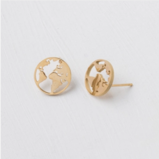 The Gold World Stud Earrings