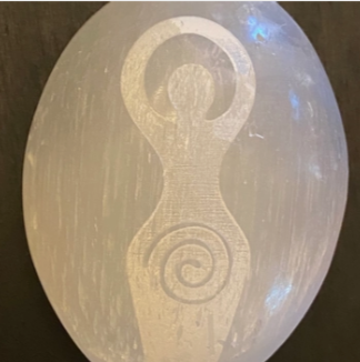 Engraved Selenite Goddesses