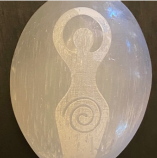 Engraved Selenite Goddess