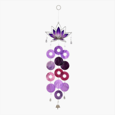 Purple Lotus Capiz Chime Purple Lotus Capiz Chime