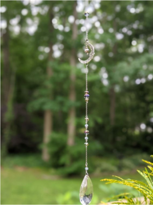 Crescent Moon Crystal Suncatcher (Handmade) Crescent Moon Crystal Suncatcher (Handmade)