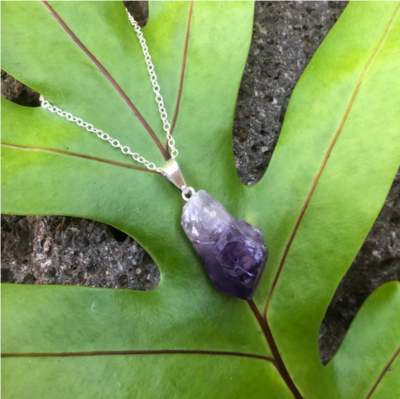 Amethyst Rough Gemstone Point Necklace Amethyst Rough Gemstone Point Necklace