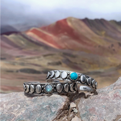 Moon Phases Cuff Bracelet (stone options) Moon Phases Cuff Bracelet (stone options)