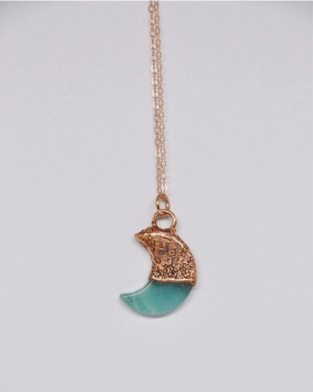 Copper Amazonite Moon Necklace