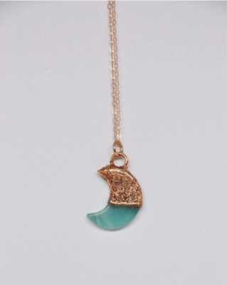 Copper Amazonite Moon Necklace Copper Amazonite Moon Necklace