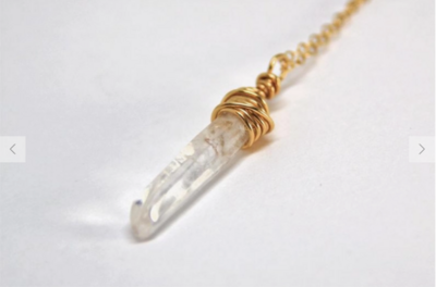 Gold Filled Wire Wrapped Quartz Necklace