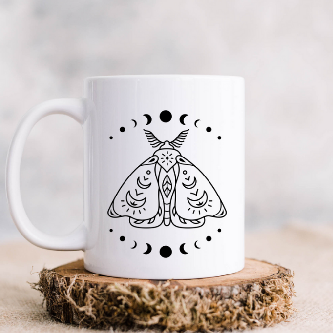 Moth Moon Phase Magick Mug (11oz Coffee Mug)