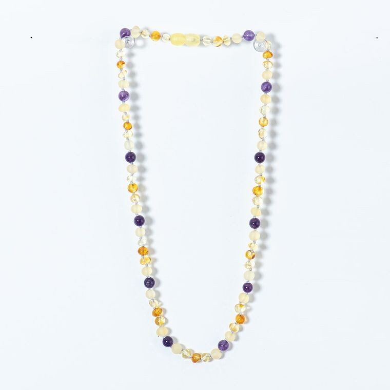 Amber & Amethyst Necklace