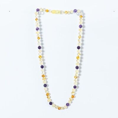 Amber & Amethyst Necklace