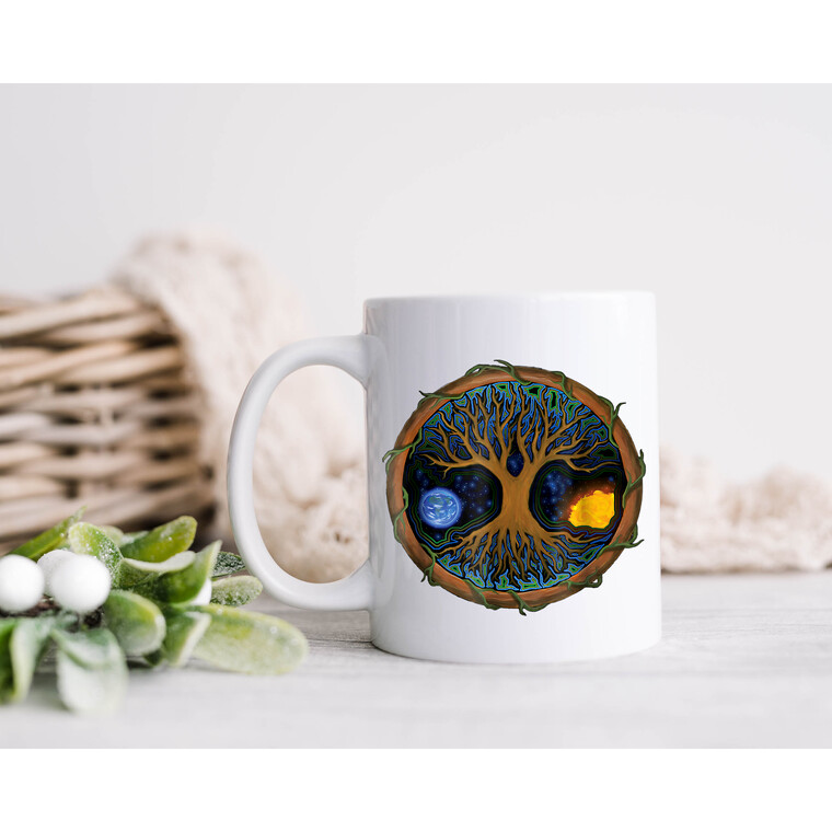 Tree of Life, Sun & Moon Ceramic Mug