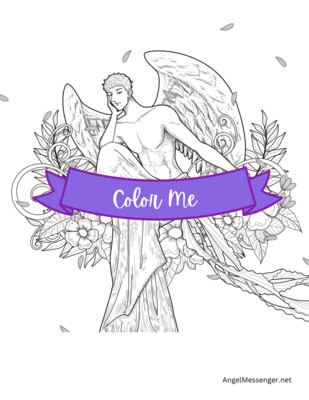 Male Reflecting Angel Coloring Page