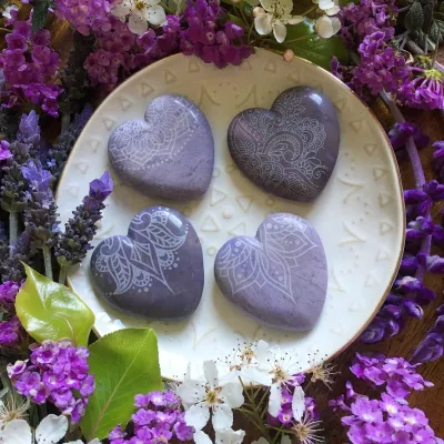 Rare Lavender Jade Crystal Heart