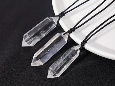 Clear Quartz Crystal Pendant Necklace