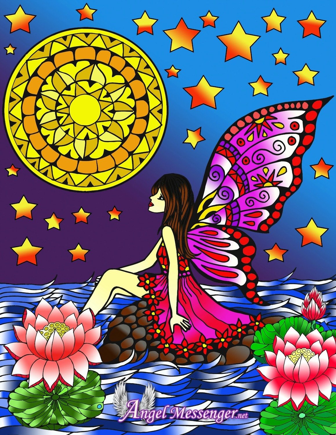 Angel Mandala Coloring Page
