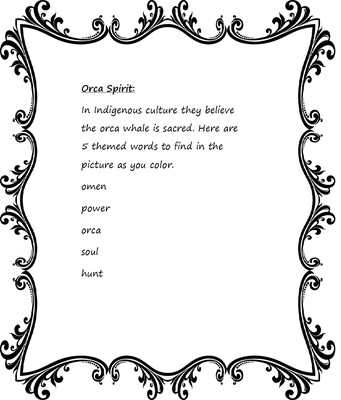 Orca Spirit Coloring Page