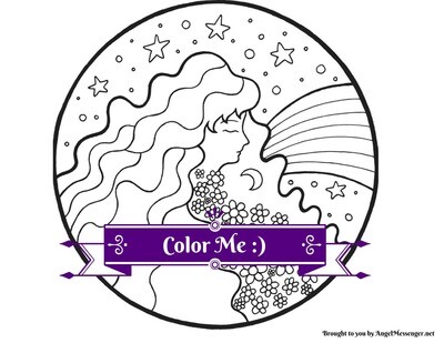 Goddess Rainbow Coloring Page