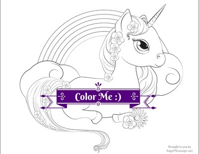 Unicorn Pony Rainbow Coloring Page