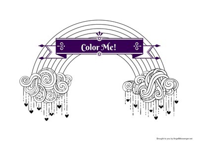 Rain Love Rainbow Coloring Page
