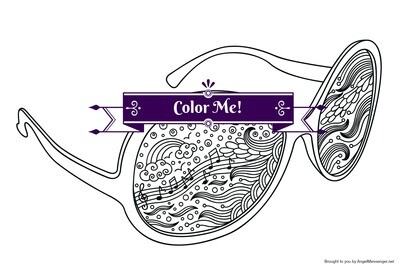 Music &amp; Rainbows Sunglasses Coloring Page