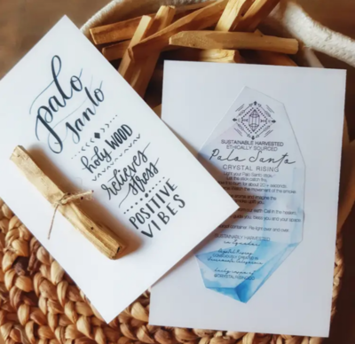 Sustainably Harvested Palo Santo (w/ Hand-lettered Card)
